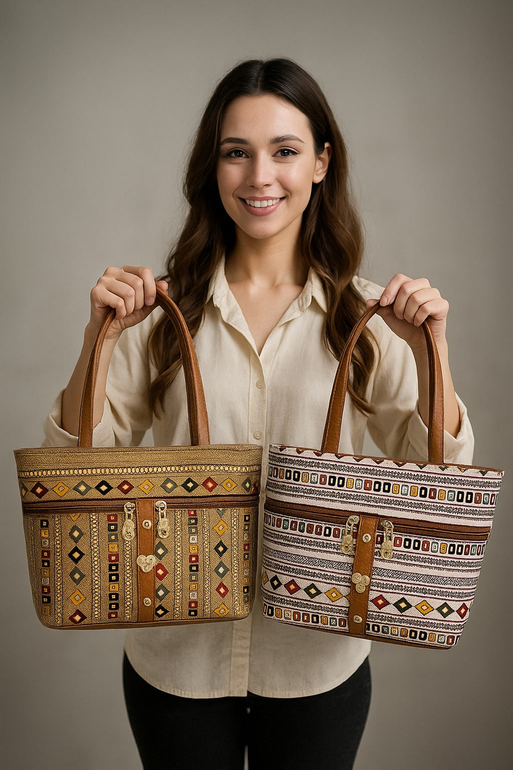 WOMEN PRINTED ARTICLE SHOULDER HANDBAG