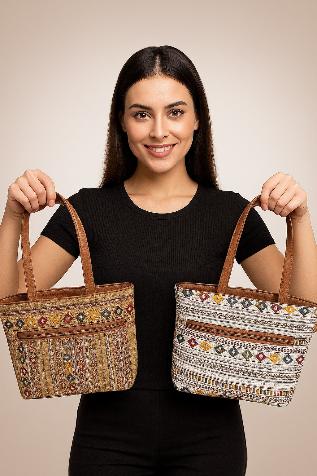 WOMEN PRINTED ARTICLE SHOULDER HANDBAG