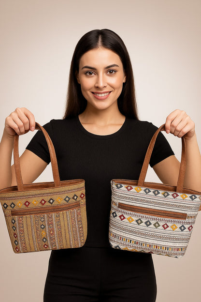 WOMEN PRINTED ARTICLE SHOULDER HANDBAG