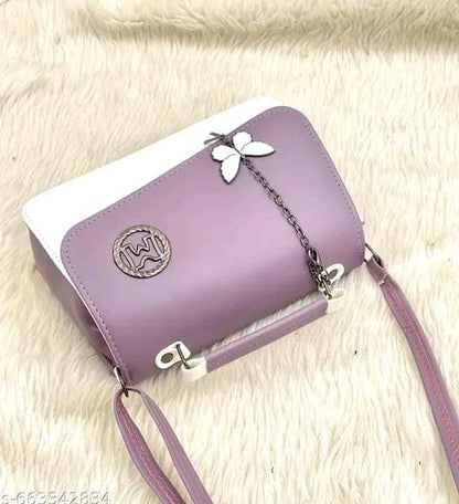 Chic Two-Tone Butterfly Accent Crossbody & Top Handle Bag