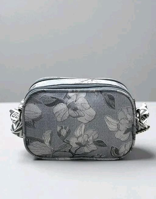 Elegant Floral Crossbody Bag with Adjustable Patterned Strap & Mini Coin Pouch