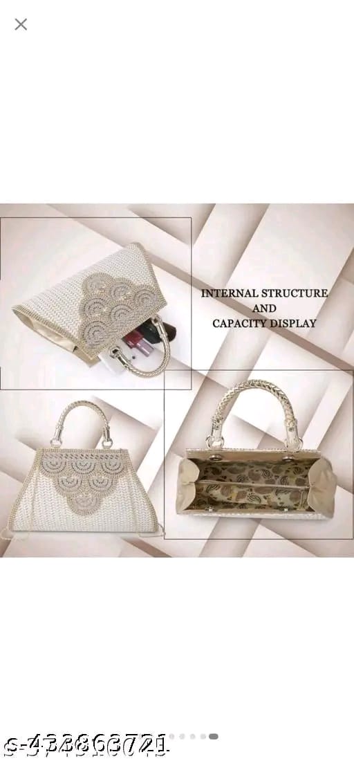 Stylish Fancy Trendy Design Gold Chain Strap Crossbody Women Shoulder Clutch