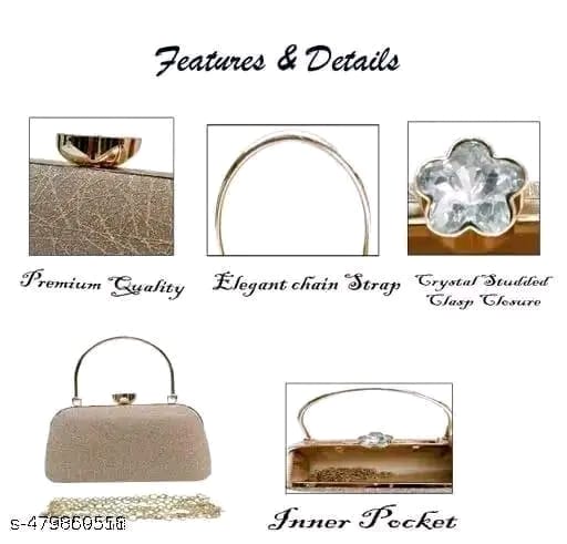 Glitter Clutch for Women's, Evening Handbags for Bridal Wedding Clutches