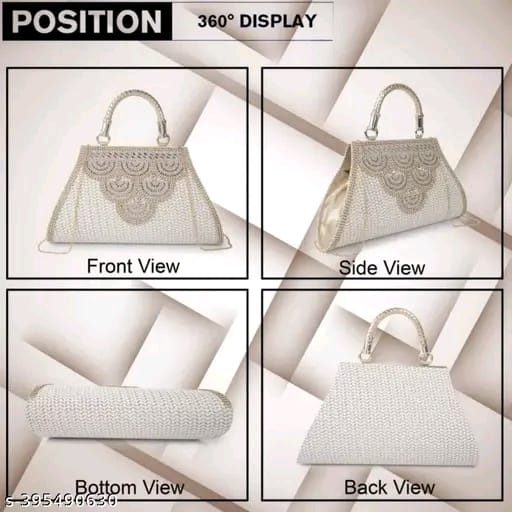 Stylish Fancy Trendy Design Gold Chain Strap Crossbody Women Shoulder Clutch